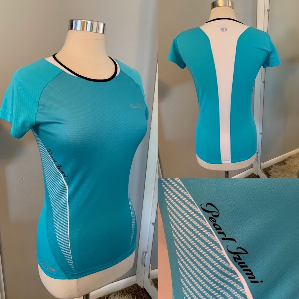 Women’s Pearl Izumi PRO Bike top athletic shirt cycling size medium Aqua blue - Picture 2 of 11